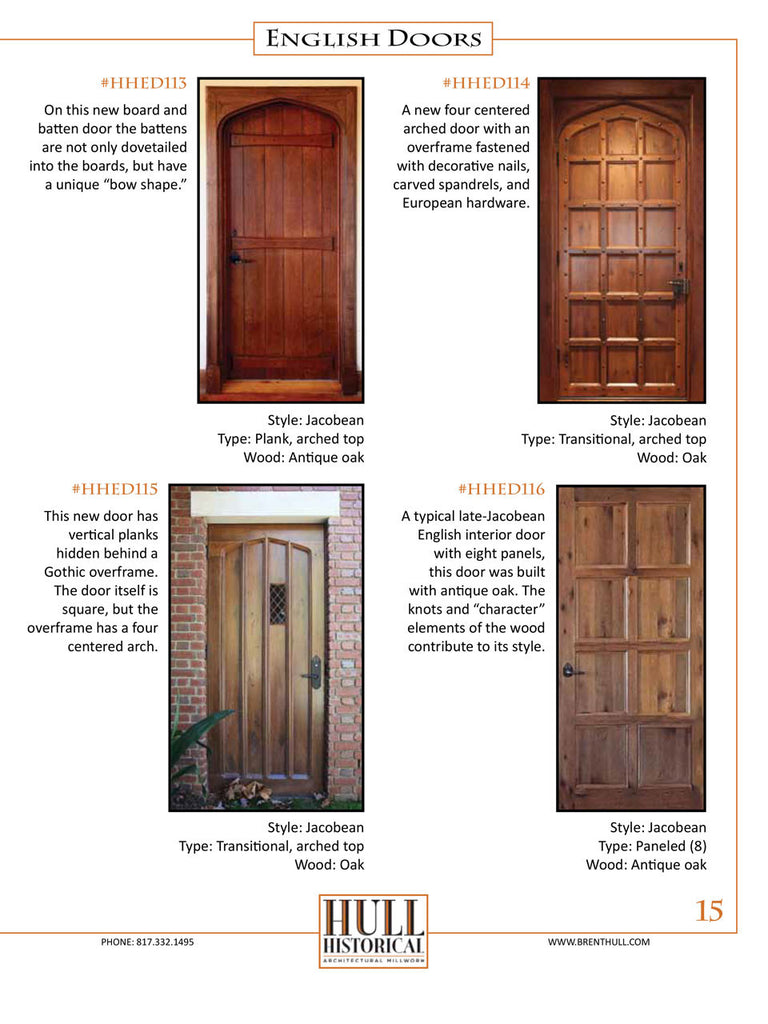 Authentic Historic Doors Instant PDF Download Hull Millwork Shop